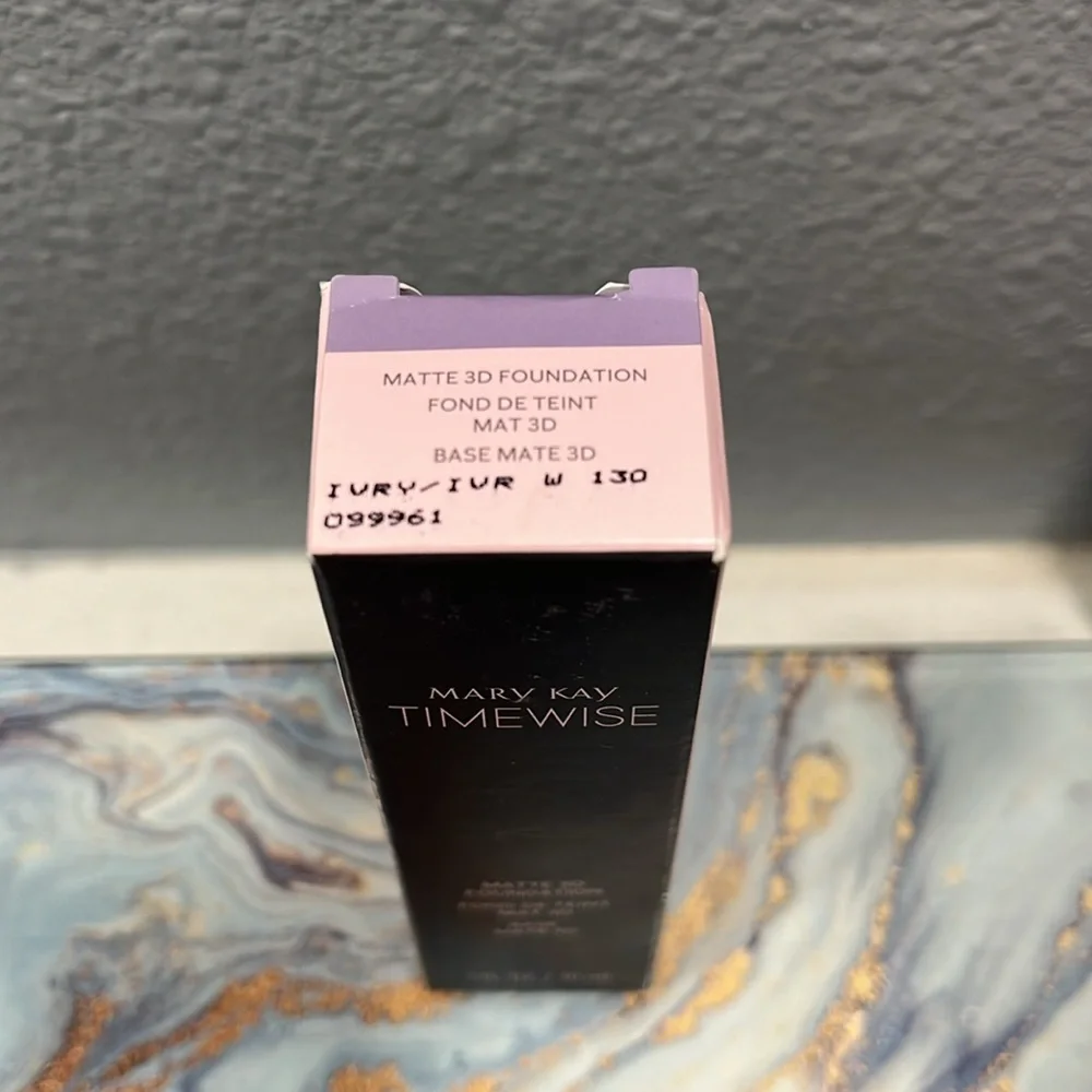 Mary Kay Timewise Matte 3D foundation, ivory W130, lightest color.